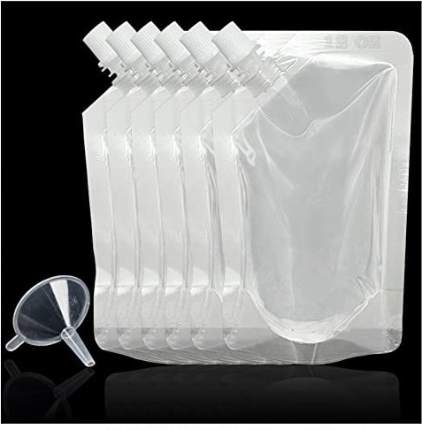 6-Pack Reusable Drinking Flasks - Leak-Proof, 12oz/350ml, Perfect for Travel or Sneaking Drinks