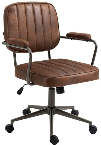 CLP Bürostuhl Natrona I Ergonomisch Höhenverstellbarer Schreibtischstuhl I 360 Grad Drehbar Mit Wippfunktion Gepolstert Und Leichtlaufrollen - Farbe Cognac