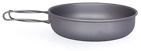 WANWEN Poêle à Frire Ultra-légère en Titane avec poignée Pliante Vaisselle de Plaque chauffante pour Camping en Plein air Little Surprise