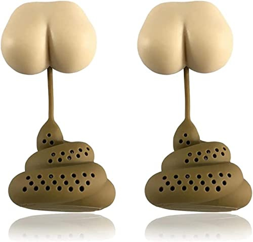 Lecerrot Infuseur À Thé en Silicone - Infuseur À Thé en Crotte, Infuseur À Thé pour Thé en Vrac, Drôle Infuseur À Thé À Brasser pour Le Thé, Le Café, La Cuisson des Enveloppements D'épices, 10x5x5cm