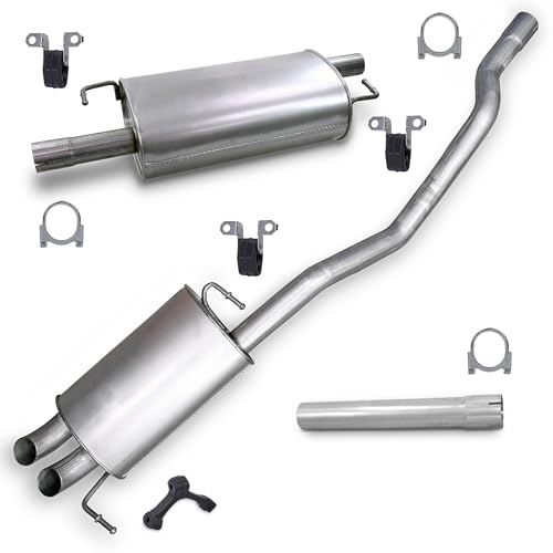BESTPRICE ATP Auspuff Schalldämpfer Set 1x Mittelschalldämpfer, 1x
