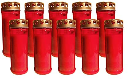 Kimiza Grabkerze, Dauerbrenner, 4 oder 7 Tage Brenndauer, incl. 1x Kimiza Stabfeuerzeug zu jeder Bestellung (12x7 Tage rot)