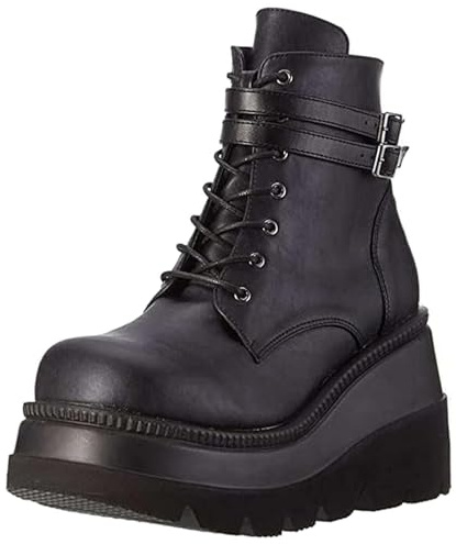 Ulalaza kvinnor Mary Jane klänning pumps Lolita-skor söt plattform gotisk dubbel ankelrem rund tå tjock klack uniform pumps skor perfekta för skolfest affärer arbete dans dejt nattklubb, S7 Grå, 36.5