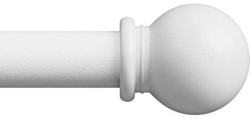 gardinenstange weiß 71-223 cm, wandmontage gardinenstangen set mit Halterungen, Dekorativ 16mm weiss matt gardinenstange 2.2m lang