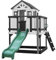 Backyard Discovery Sweetwater Heights Elevated Playhouse | Outdoor Wooden House for Kids, Children Play Equipment for Outdoors, 6ft Wave Slide, Flat Ladder Access For Safe Climbing | 100% Cedar Wood