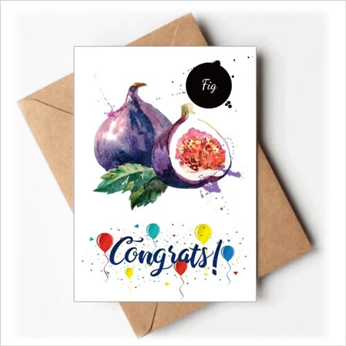 Feige Obst leckere gesunde Aquarell Hochzeit Karten Glückwunsch Gruß Umschläge