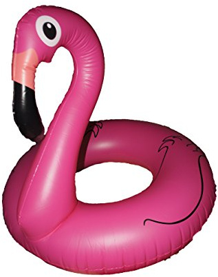 XL aufblasbarer Pinker Flamingo Schwimmrefeifen ~110 cm Durchmesser