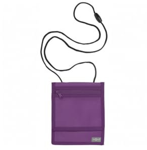 minimutz Brustbeutel zum Umhängen Kinder - Geldbeutel Mädchen Jungen mit Klarsichtfenster für Schülerausweis Buskarte - 13 x 15 cm (lila)