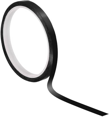 PATIKIL Cinta de Pizarra de 1/4 Cinta de Borrado en Seco Delgada Negra | para Marcado de Gráficos, Arte DIY