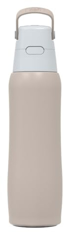 Dafi SOLID STEEL COLD Isolierflasche mit Filter 500ml, Cappuccino - BPA-frei Thermosflasche aus Edelstahl, Trinkflasche mit Strohhalm, Thermos bis 24h kalt - Wasserflasche für Sport & Freizeit