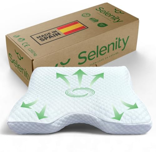 Almohada Cervicales y Cuello Viscoelástica Ergonómica Ortopédica - Descanso Profundo Antironquidos - Mejor Postura de Cuello y Columna Vertebral, Mejora Sueño y Descanso - Funda con Cremallera