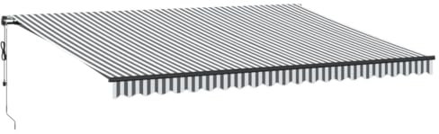 vidaXL Gelenkarmmarkise, Markise Ausziehbar Automatisch mit LEDs, Sonnenmarkise für Terrasse Balkon, Sonnenschutz Balkonmarkise Terrassenmarkise, Anthrazit Weiß 500x300cm