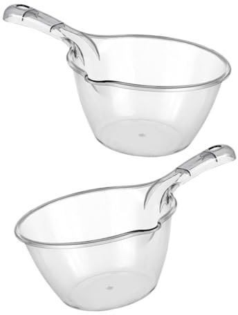 ABOOFAN 2piezas Cucharones Para Agua De Cocina Cucharón Para Regar Plantas Cucharón Para Ducha Plástico Mango Uso Bañera y Regado De Plantas