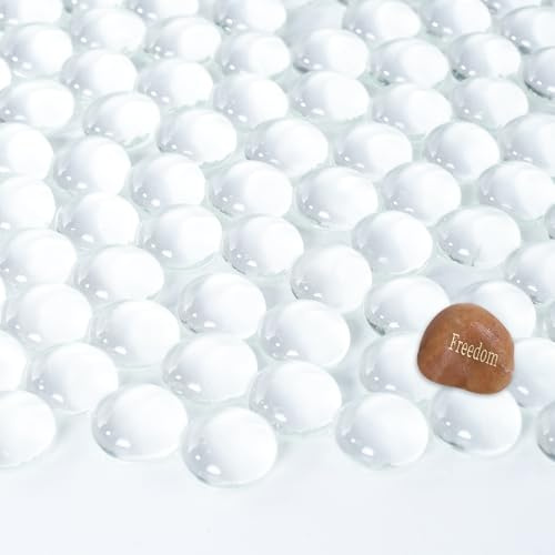 SIDONG 5 LB Flat Glass Beads for Vases 1/2 inches Glass Marbles, Glass Gems for Vase Fillers, Aquariums, Crafts, Candlestick, Home Decor,Fire Pit and Fireplace