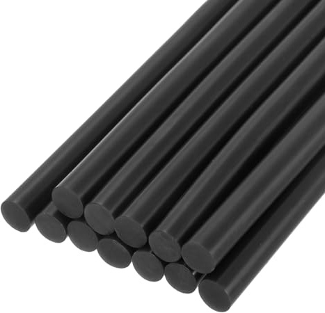 QUARKZMAN 12 Stück Heißklebestifte 7mm x 200mm Heißklebesticks Bunt Heißklebepistole Sticks Heißkleber Klebestifte Klebstoff für DIY Kunsthandwerk AbdichtungSchwarz