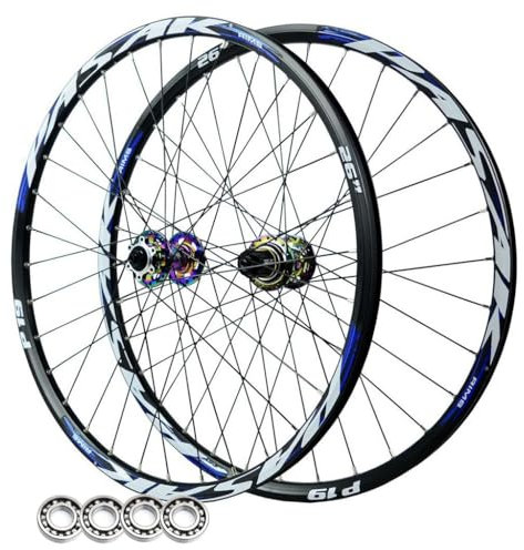 LPYDWZ MTB Fahrrad Radsatz 24/26/27,5/29 Zoll Doppelwandfelge Steckachse 142MM Scheibenbremse 4 Abgedichtete Lager Vorder Und Hinterräder for 7-12 Gänge(9 * 100mm/10 * 135mm,29 inch)