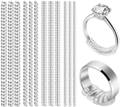 OWLMATE 12 Stück Ringverkleinerer Unsichtbar, Ring Verkleinerung Unsichtbar, Ringgrößenversteller Ring Kleiner Machen für Frau Trauringe (4 Größen)