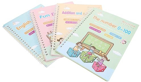 DIYEAH 4stücke Teiliges Mädchen Schreibtraining Buch Mit Rillen Englisch Übungsheft Für Kalligraphie Schreibheft Geeignet Für Vorschulkinder