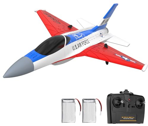 volantexrc Foam Remote Control Airplanes 3CH RC Planes forAdults, RC Airplane Fighter Jet with 6-axis Gyro, 2.4GHz RTF Radio Controlled Aircraft Easy to Fly for Beginners (F-16 Falcon)