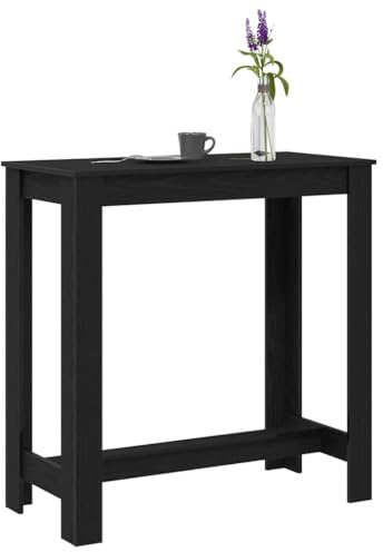 vidaXL Bartisch 102 x 50 x 103,5 cm Holzwerkstoff Schwarz Eichen-Optik | Ideal für kleine Räume, Aus langlebigem Holz gefertigt, Klare Linien und minimalistischer Stil