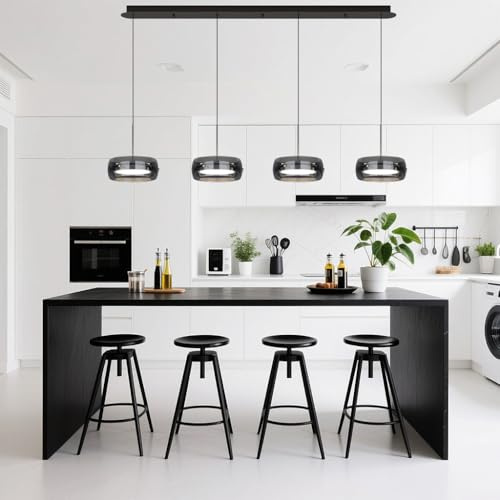 MyLjp Luce Pendente A LED Lampada A Sospensione Moderna per Ristorante Lampada A Sospensione Dimmabile Lampada A Sospensione in Vetro Sala da Pranzo Cucina Lampada Appesa per Cucina Ufficio(C)