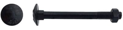 100 Boulons Tête Ronde Collet Carré TRCC 6 x 60 mm - DIN 603 - Zingué Noir - D-Work