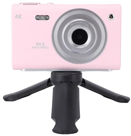 Hamwesh Cámara Digital 4K para Vlogging y Fotografía, Dual de Enfoque Automático de 64MP con Zoom Digital de 16X, Cámara de Viaje Portátil con Fácil Transferencia de Archivos para