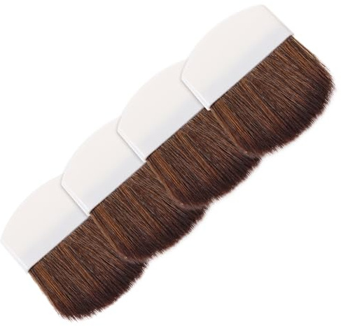 HEATSHAKING Juego de 4 Brochas Pequeñas para Maquillaje Facial, Brocha para Rubor y Polvos Sueltos Cerdas de Pelo de Caballo y Mango de Plástico, Lavables para Mujer