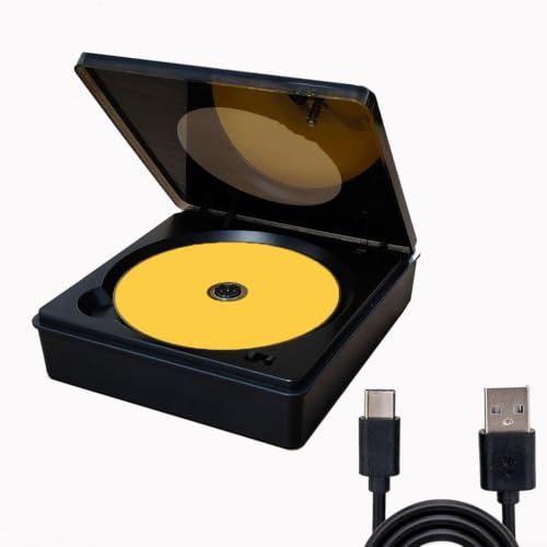 Glewi Lettore CD da auto per navigazione Android, lettore disco esterno USB, audio senza perdite, design PC compatto, nero