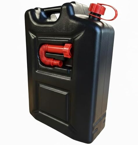 1x Benzinkanister 20L SCHWARZ Kunststoff Dieselkanister Reservekanister Kraftstoffkanister 20 Liter Kanister Wasserkanister für Benzin Diesel Wasser AdBlue 20-Liter-Kanister & Ausgießer Petrol Can, A