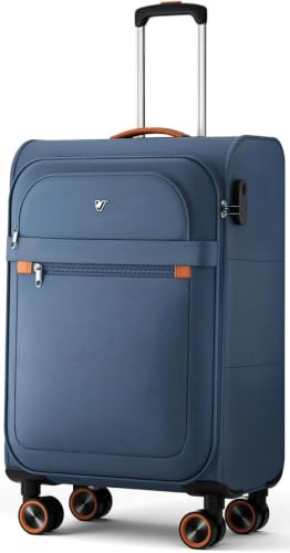 ABISTAB Weichschalen Handgepäck Koffer - Stoff Koffer Trolley 55x38x23cm | Koffer klein | Leicht Reisekoffer | 4 Rollen & Zahlenschloss | Blau
