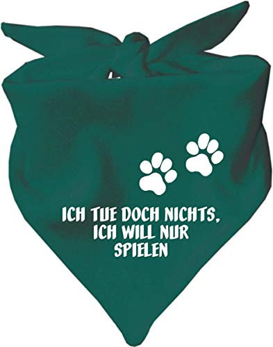 Hunde Dreiecks Halstuch (Fb: türkis) (Gr. 2 (68 cm)) Ich tue doch Nichts ich Will nur Spielen