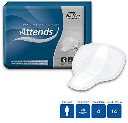 Attends For Men 4, Inkontinenz-Einlage, bei leichter Blasenschwäche, 14 Stück