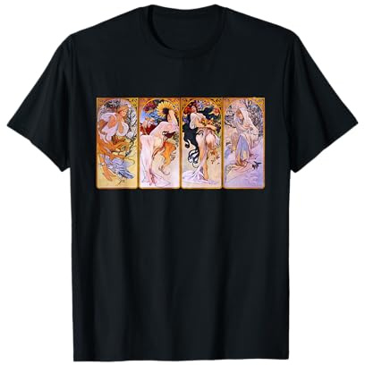 Four Seasons par Mucha Art Nouveau T-Shirt