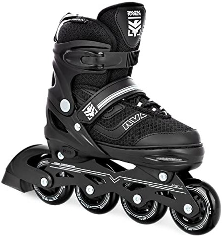 RAVEN Inline Skates Inliner für Kinder und Erwachsene OPTIONAL 2in1 mit Schlittschuhen verstellbar (Drill Black ohne Kufen, 38-42 (25cm-27,5cm))