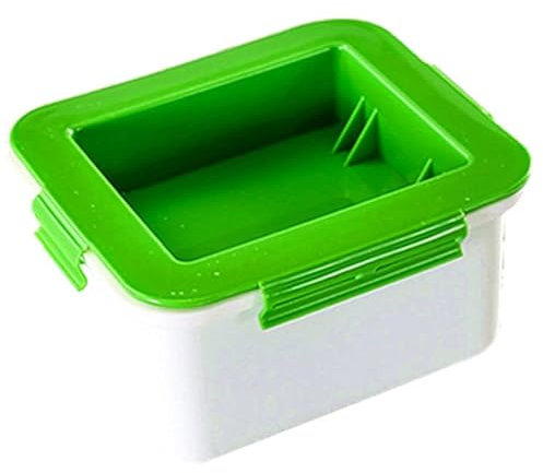 NIWWIN Molde de prensa de tofu, kit de prensa de tofu, caja de tofu, colador de tofu, cuajada de soja casera, drenaje integrado para herramienta de cocina casera (verde)