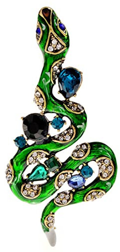MAYIYAHO Strass Große Schlange Broschen Für Frauen Und Männer Vintage Mode Tier Grün Pins Mantel Winter Brosche Schmuck Geschenke