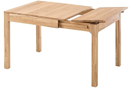 Nordic Story Esstisch Marsi (ausziehbar) • Tisch für Küche, Esszimmer & Wohnzimmer • Massivholz (Eiche) • Eiche Natur • Holztisch (160-200 x 90 x 75 cm) • 6-12 Personen
