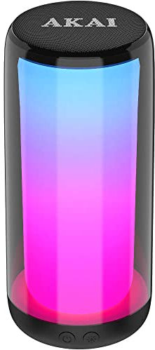 Akai CS2 Glow - Altoparlante portatile, 7 W, Bluetooth, colore: Nero