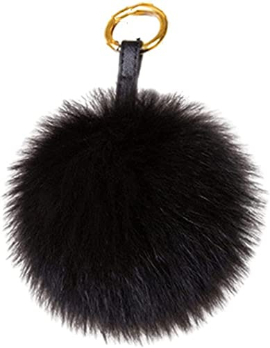 ANZII Damen Fuchspelz Pom Pom Ball Echtfell Fell Pelz Bommel Schlüsselanhänger Taschenanhänger Schlüssel- Taschen- Fellanhänger Pelz-Anhänger für Handtaschen, Rückspiegel im Auto