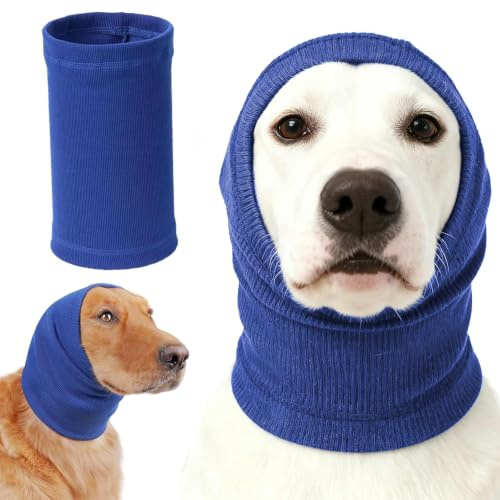 Norhogo Dog Snood for Neck & Ears Warmer Hood (M), Blue | Dog Earmuff, Pet Dog Earmuff for Comfort Anti-anxiety, dog ear protectors from grass seeds for Soothing Thunder Dog Earmuffs