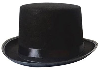 Schwarzer Zylinder Zauberer Filz Zylinder Funky Frauen Männer Kappe Kopfbedeckung Gothic Hut Steampunk Hüte für Party, Halloween, Cosplay, L für Erwachsene