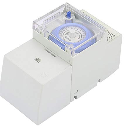 Temporizador Mecánico Analógico de 110 a 230v, 24 Horas, Interruptor de Tiempo con Controlador Manual/automático para Riel Guía DIN, Ahorro de Energía