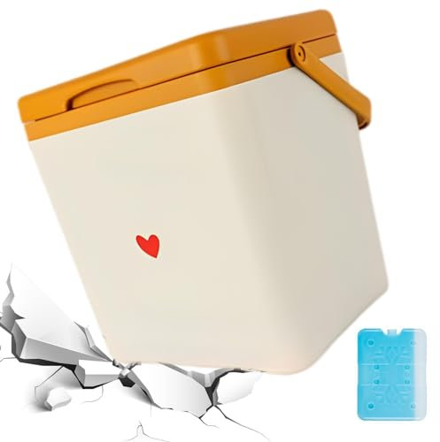 Tragbarer Kühler, 7 l, Kühlbehälter mit Griff – Angel-Kühler für , Getränke, Camping, Picknick, Angeln, Boot, Grillen