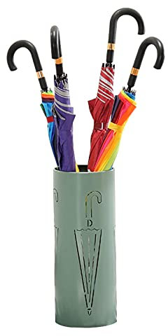 Regenschirm-Eimer-Organizer, Regenschirmständer, grün, Regenschirmhalter, platzsparend, multifunktionaler Organizer, mit 3 Haken, Umb (Grün Q)