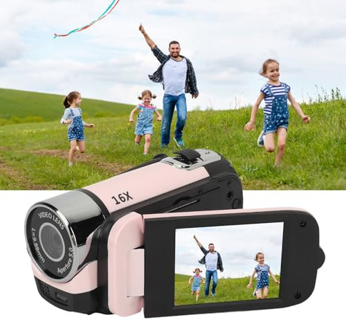 EIMSOAH Vintage Video Camera Camcorder, 16Mp Cam Corder, 1080P Digital Camera, 2.4 Inch Rotatable Screen Camcorder, 16X Zoom HD Video Recorder with Fill Light for Teens Beginner Adult
