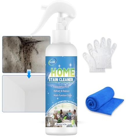 Spray Antimuffa, Rimuovi Muffa Nera per Casa, Detergente Spray per Macchie di Muffa e Mildew, Adatto per Pareti, Terrazze, Legno, Lavandino, Cucina, Doccia, Esterni, Ampie Superfici (200 ml)