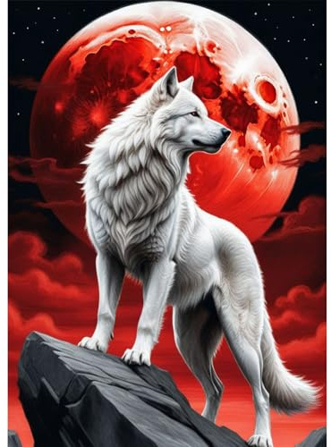 TOSTOG Diamond Painting für Erwachsene Anfänger,Wolf 5D Diamant Painting Kits Bilder DIY Full Drill Diamant Malerei Set 30x40cm für Wanddekor