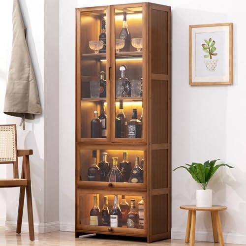 MDDKOP Botellero de bar independiente 3/5 capas Estantes de exhibición para vinos de niveles fáciles de montar mueble vinoteca botellero vino mueble bar para Cocina, Restaurante, Bodega Y Bar(5 floors