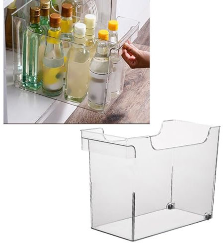 Topyond Bac de rangement transparent, boîte de rangement empilable en plastique, bacs de rangement pour organiser les pots, couvercles, biberons, cuisine, maison, salle de bain,